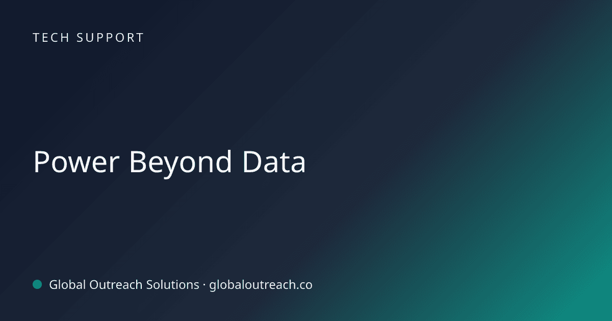 Blog article cover image: "Power Beyond Data" in Tech Support