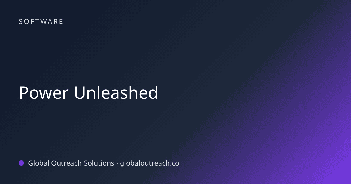 Blog article cover image: "Power Unleashed" in Software