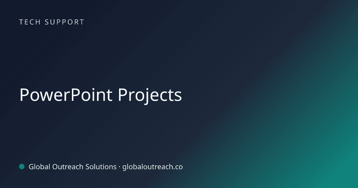 Related article cover image: "PowerPoint Projects" (Tech Support)
