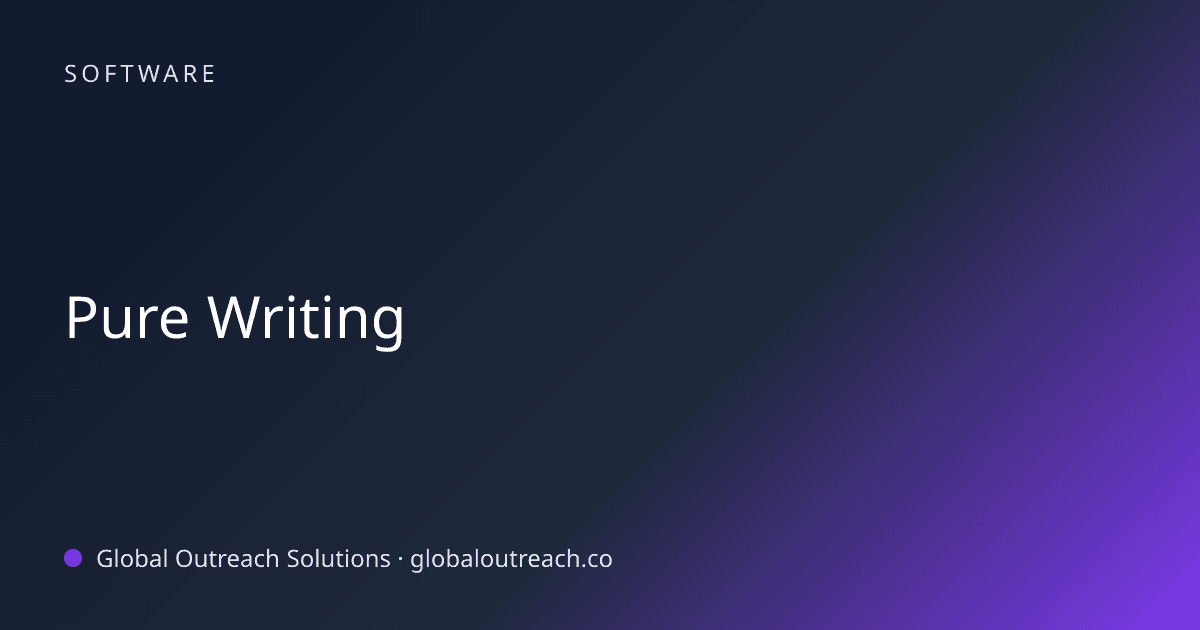 Related article cover image: "Pure Writing" (Software)