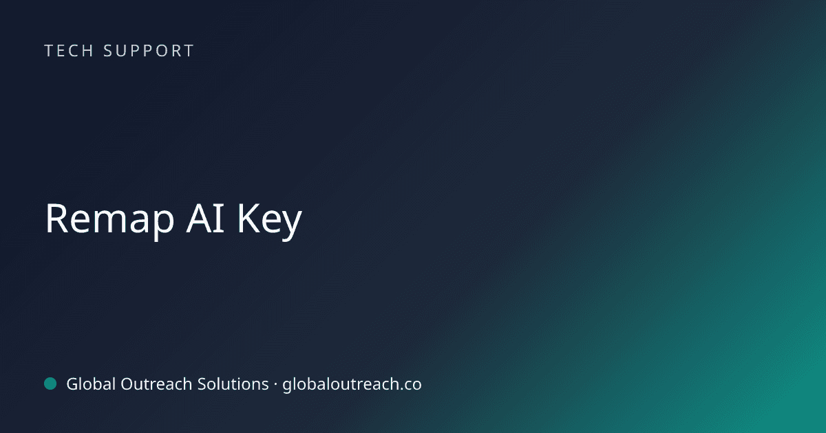 Blog article cover image: "Remap AI Key" in Tech Support