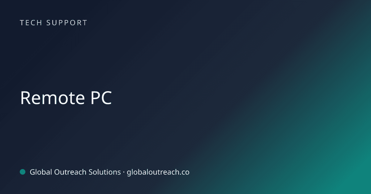 Blog article cover image: "Remote PC" in Tech Support