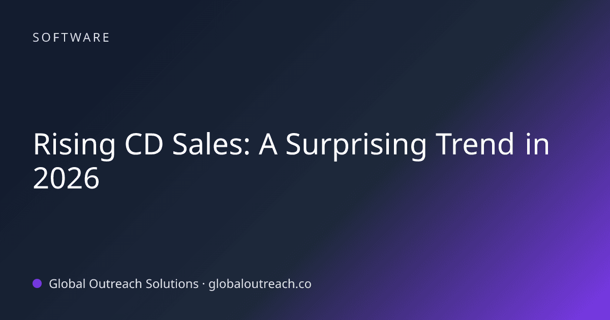 Blog article cover image: "Rising CD Sales: A Surprising Trend in 2026" in Software