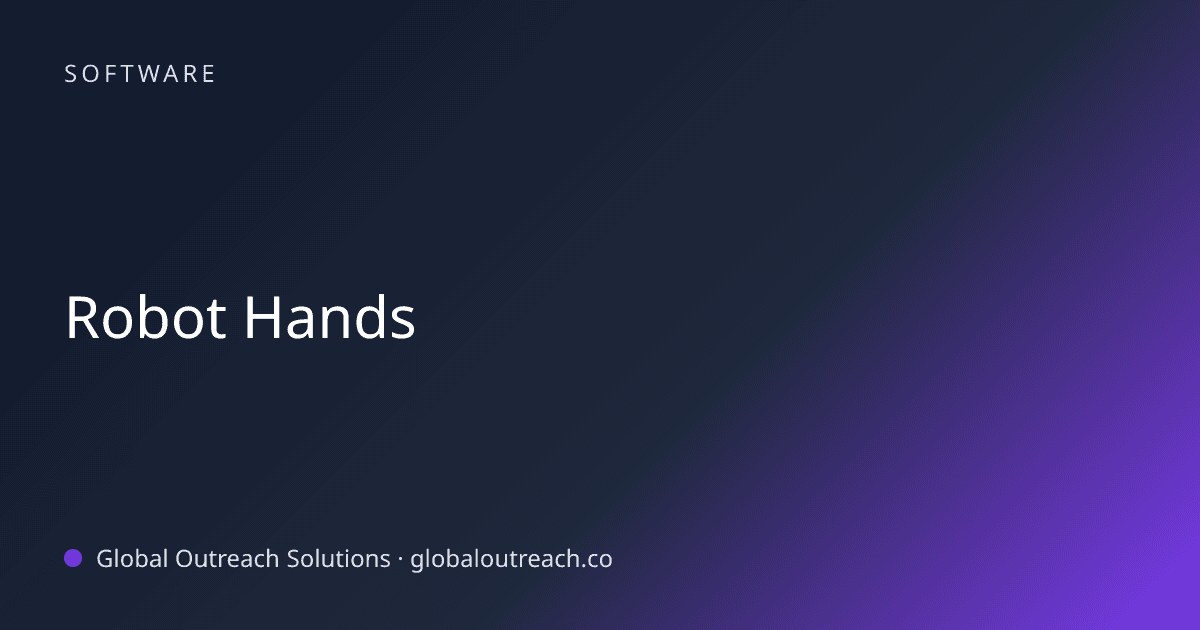 Illustrated cover image for the Software article "Robot Hands" on Global Outreach Solutions blog