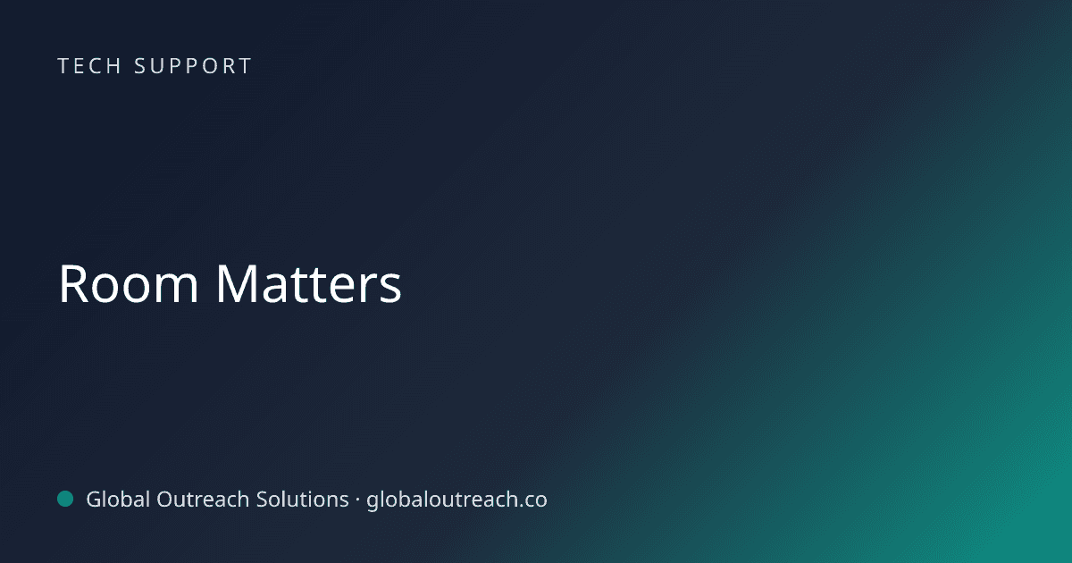 Related article cover image: "Room Matters" (Tech Support)