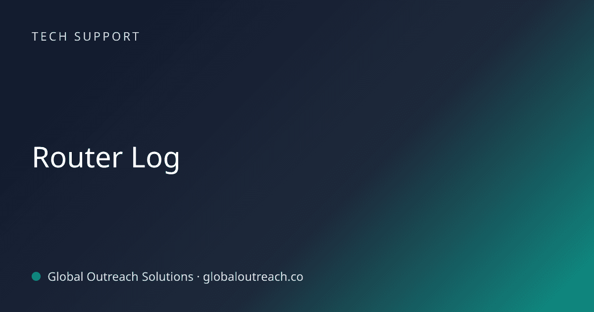 Blog article cover image: "Router Log" in Tech Support