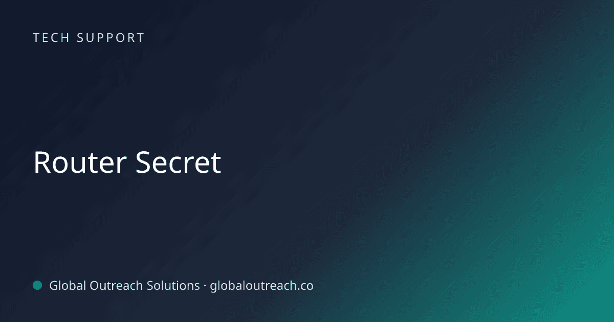 Related article cover image: "Router Secret" (Tech Support)