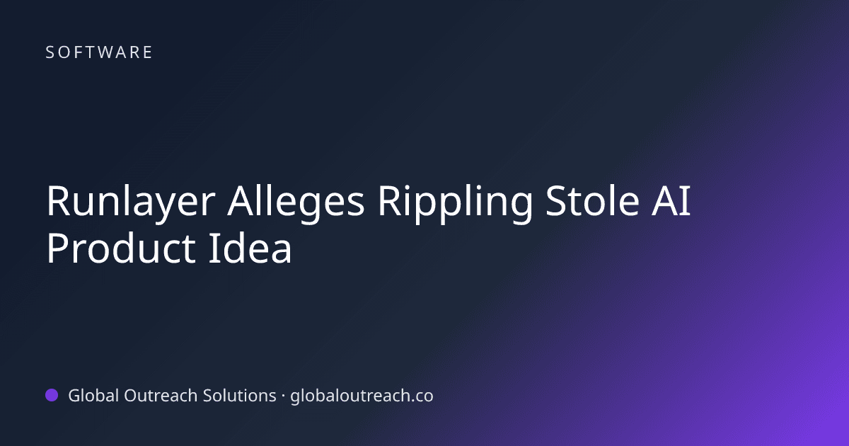 Related article cover image: "Runlayer Alleges Rippling Stole AI Product Idea" (Software)