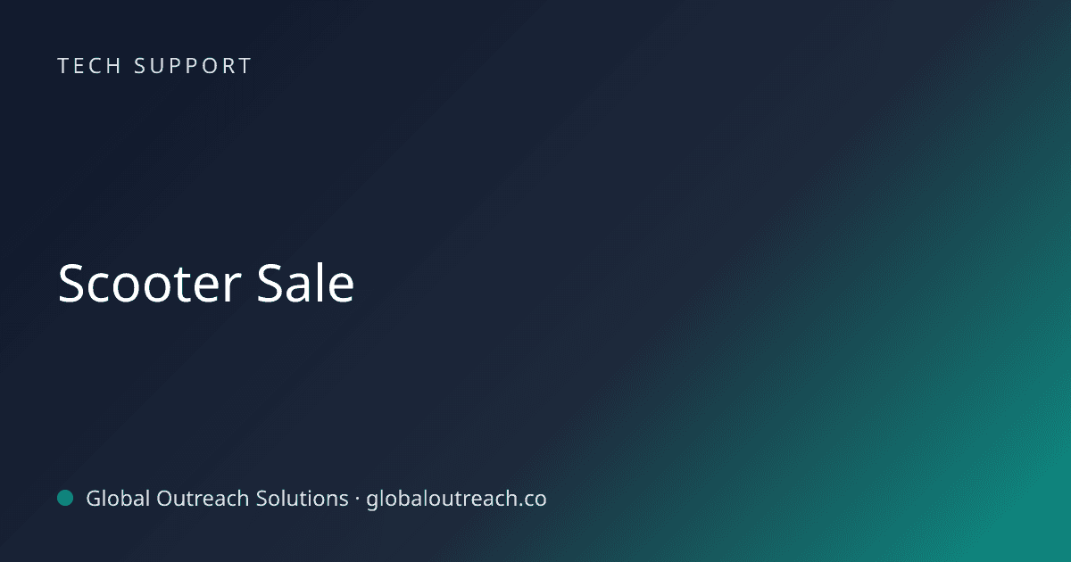 Related article cover image: "Scooter Sale" (Tech Support)