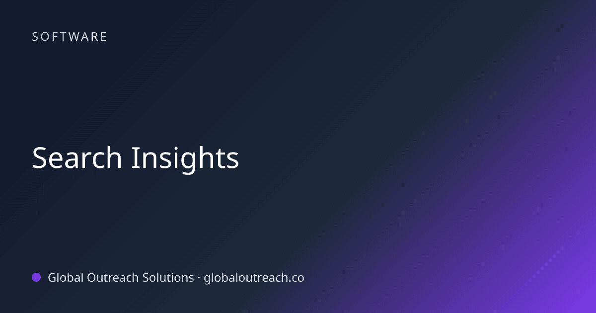 Blog article cover image: "Search Insights" in Software
