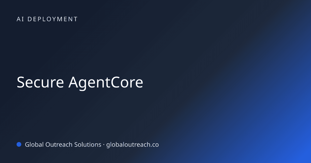 Blog article cover image: "Secure AgentCore" in AI Deployment