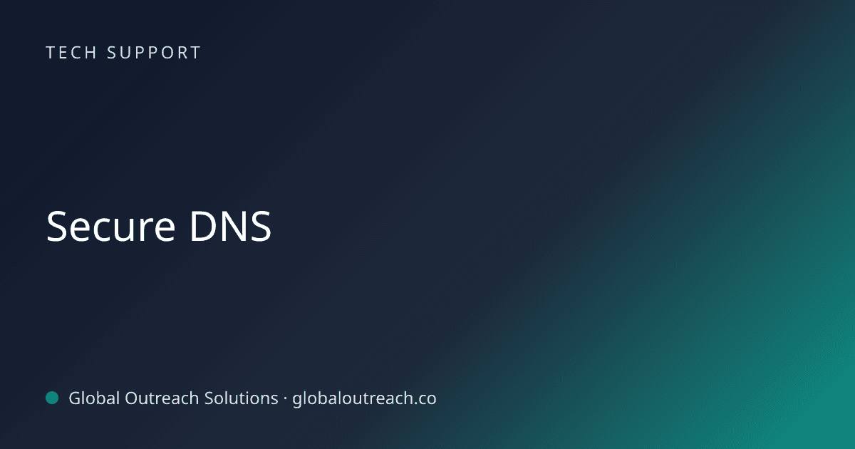 Blog article cover image: "Secure DNS" in Tech Support