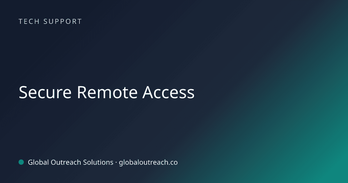 Blog article cover image: "Secure Remote Access" in Tech Support