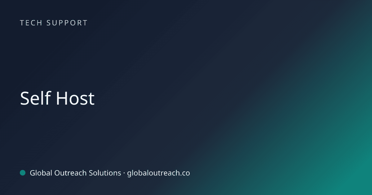 Blog article cover image: "Self Host" in Tech Support