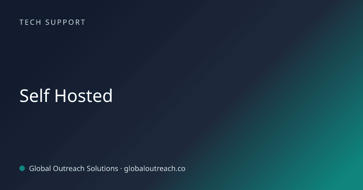 Blog article cover image: "Self Hosted" in Tech Support