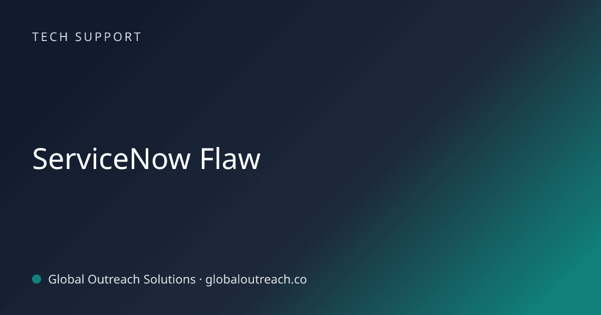 Related article cover image: "ServiceNow Flaw" (Tech Support)
