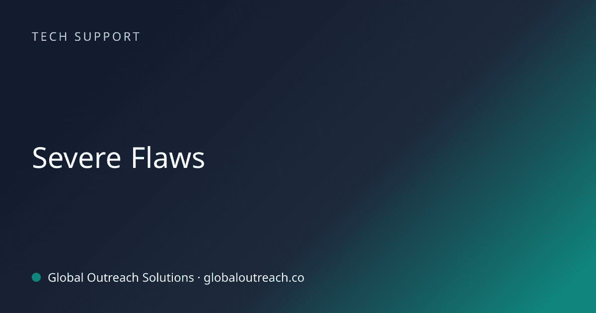 Blog article cover image: "Severe Flaws" in Tech Support