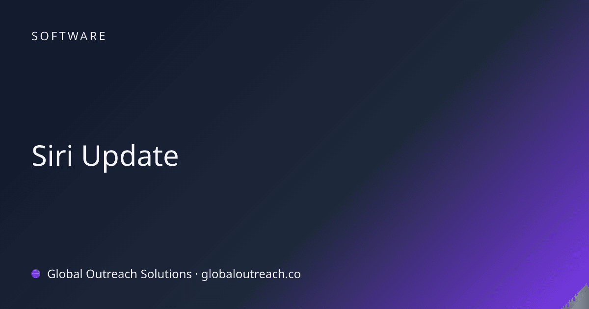 Blog article cover image: "Siri Update" in Software