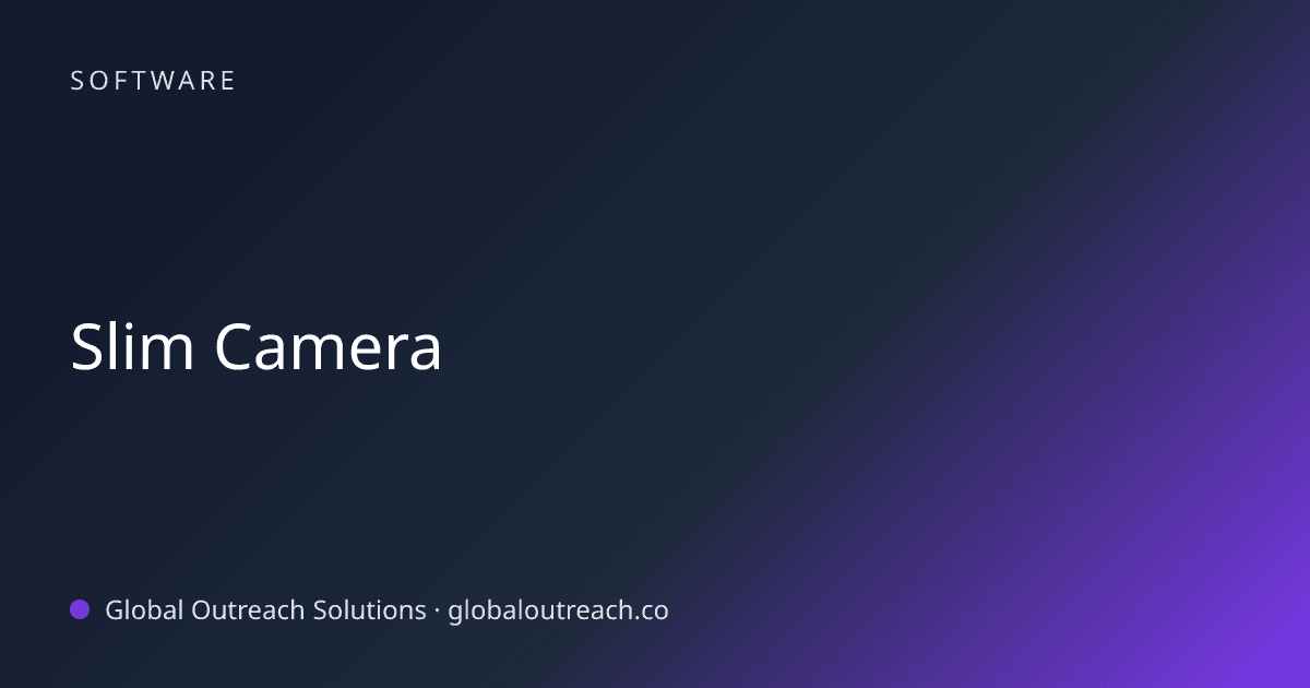Blog article cover image: "Slim Camera" in Software