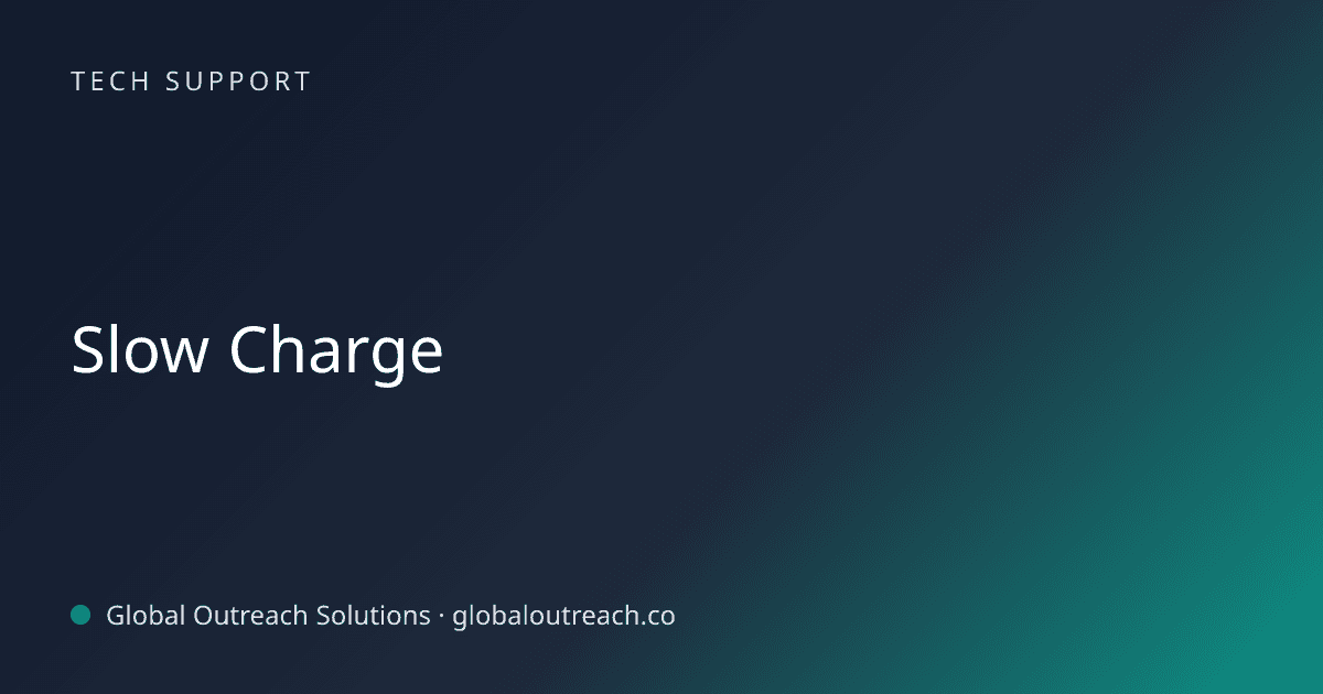 Blog article cover image: "Slow Charge" in Tech Support