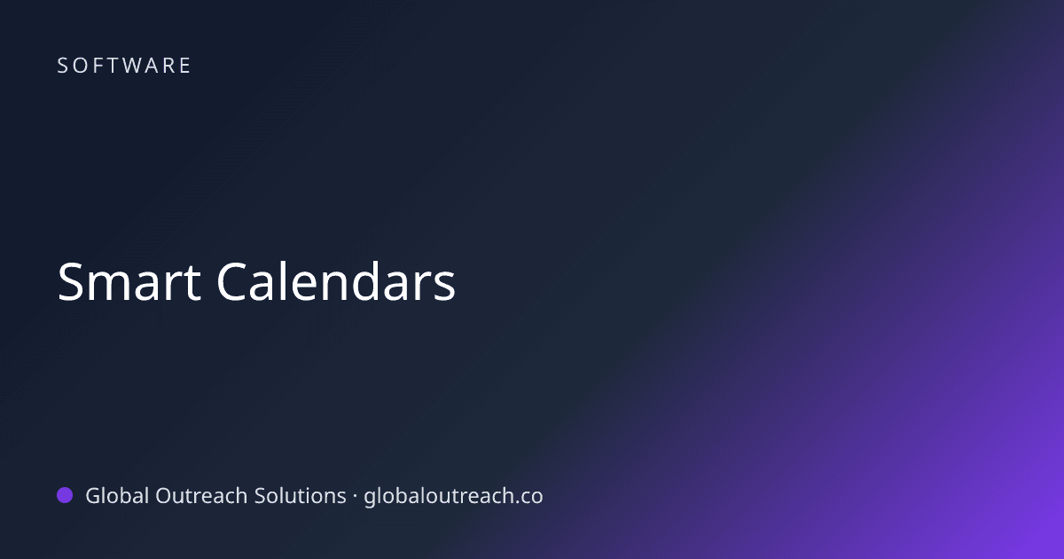 Illustrated cover image for the Software article "Smart Calendars" on Global Outreach Solutions blog