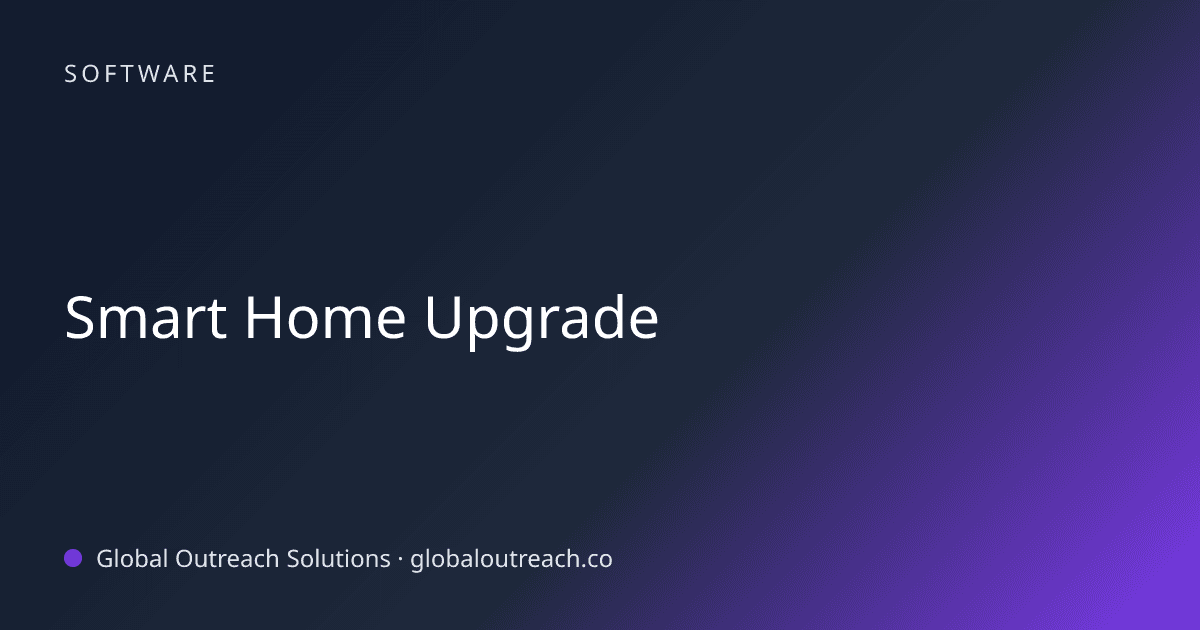 Blog article cover image: "Smart Home Upgrade" in Software