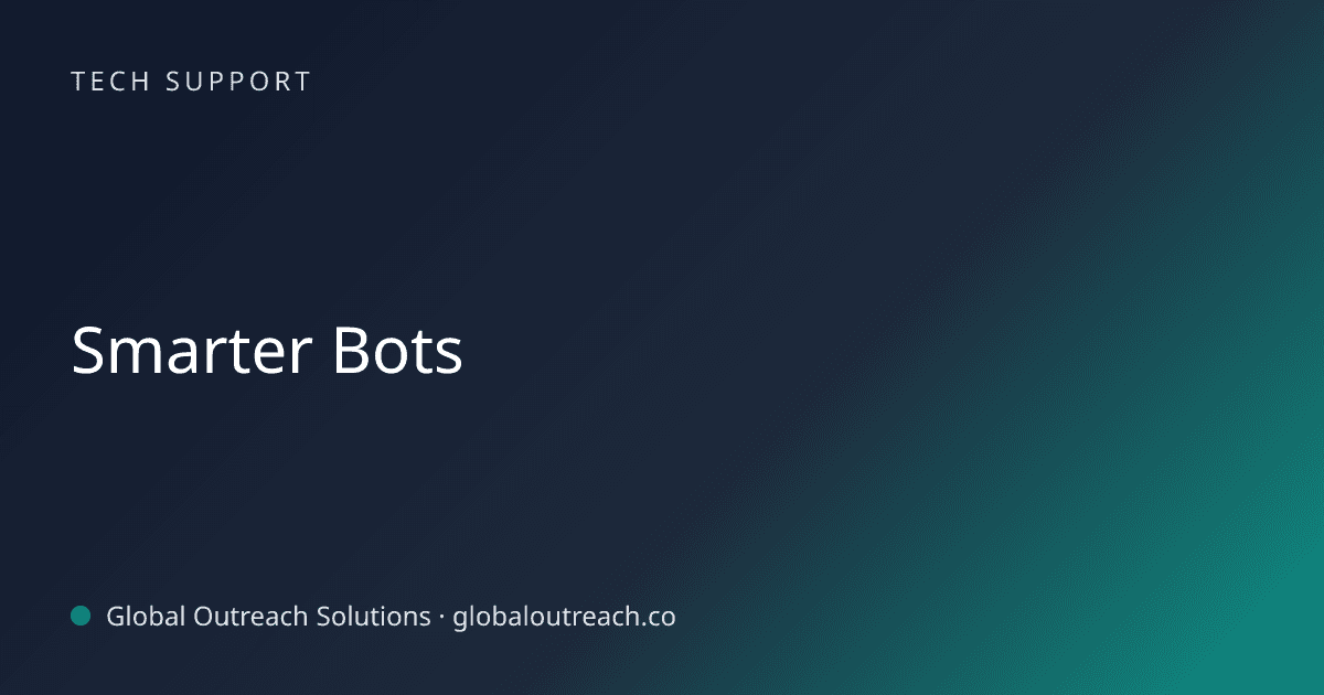 Blog article cover image: "Smarter Bots" in Tech Support