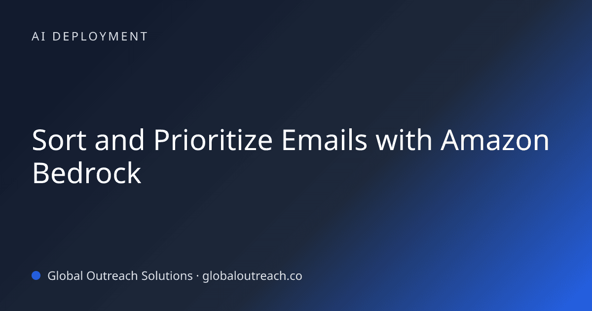 Blog article cover image: "Sort and Prioritize Emails with Amazon Bedrock" in AI Deployment