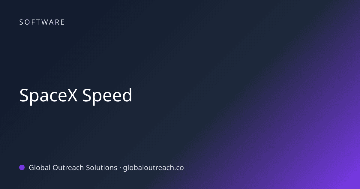 Blog article cover image: "SpaceX Speed" in Software