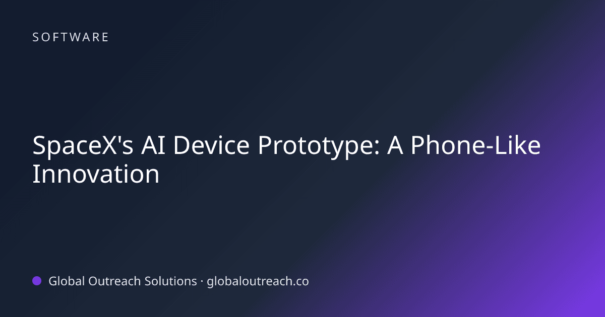 Blog article cover image: "SpaceX's AI Device Prototype: A Phone-Like Innovation" in Software