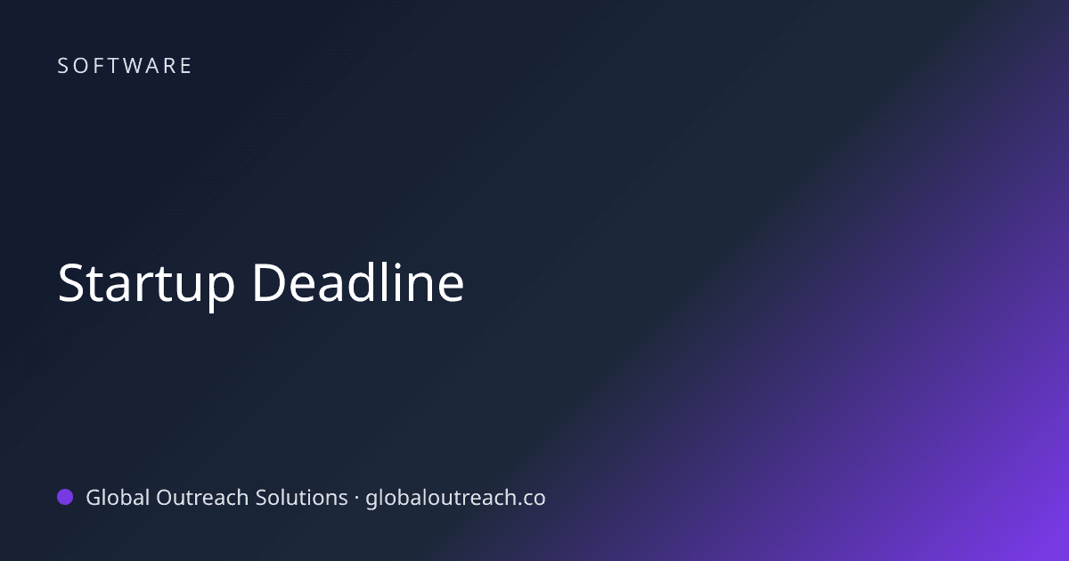 Blog article cover image: "Startup Deadline" in Software