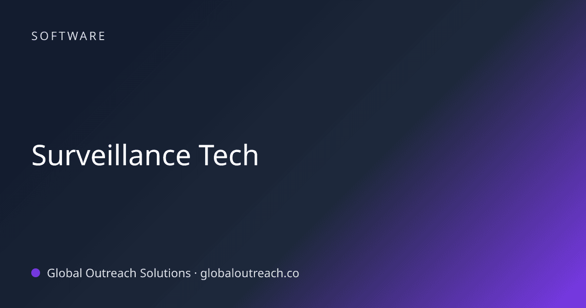 Blog article cover image: "Surveillance Tech" in Software
