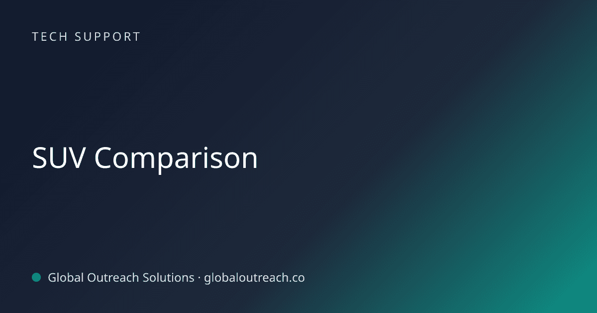 Related article cover image: "SUV Comparison" (Tech Support)