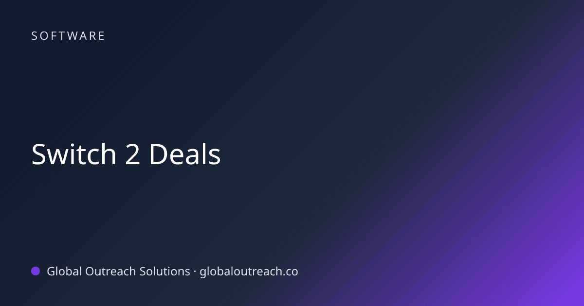 Blog article cover image: "Switch 2 Deals" in Software