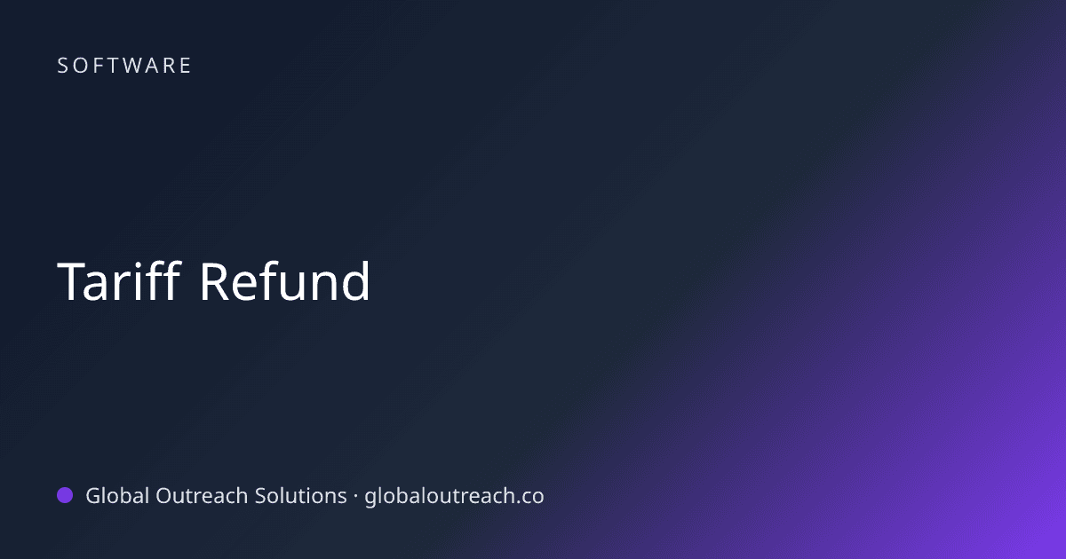 Related article cover image: "Tariff Refund" (Software)