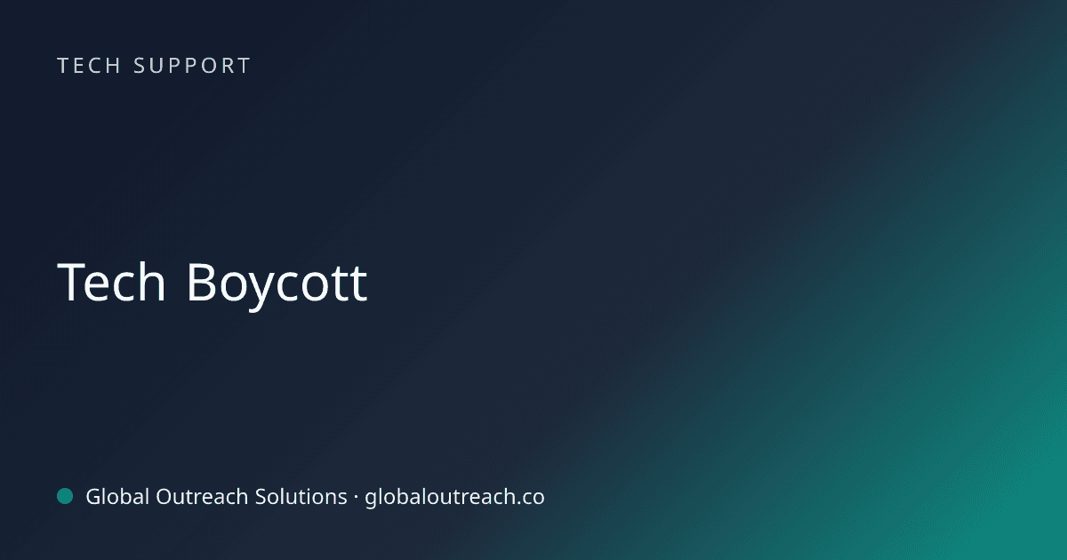 Related article cover image: "Tech Boycott" (Tech Support)