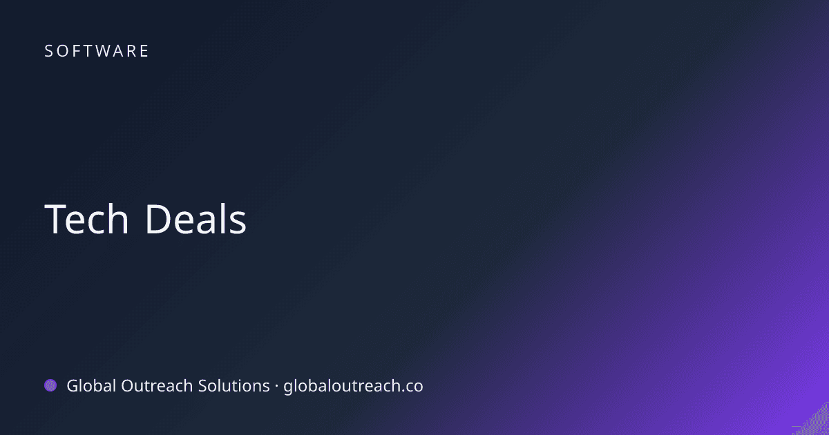 Blog article cover image: "Tech Deals" in Software