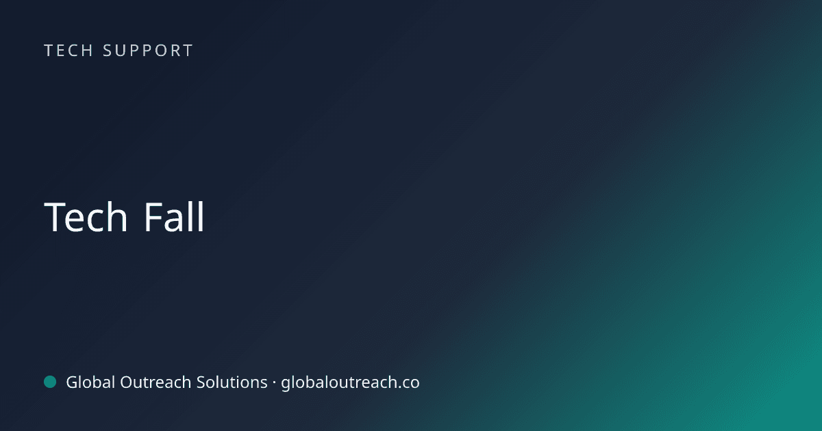 Blog article cover image: "Tech Fall" in Tech Support