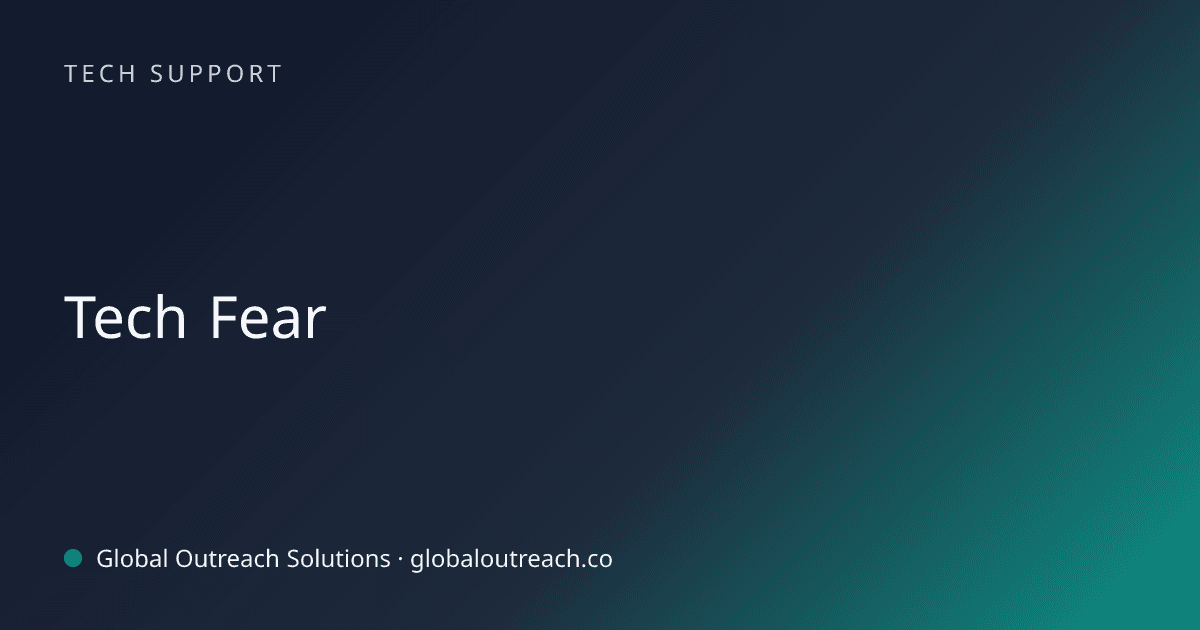 Blog article cover image: "Tech Fear" in Tech Support