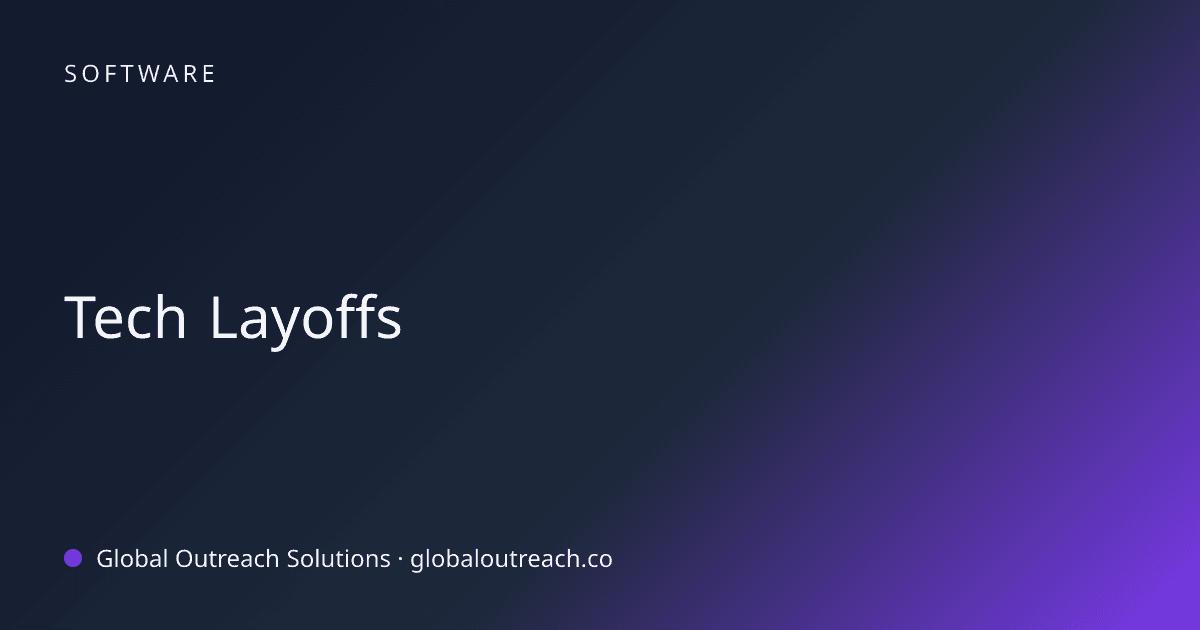 Blog article cover image: "Tech Layoffs" in Software