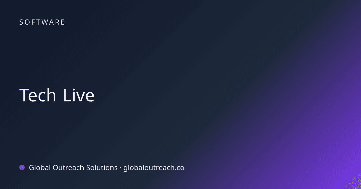 Illustrated cover image for the Software article "Tech Live" on Global Outreach Solutions blog