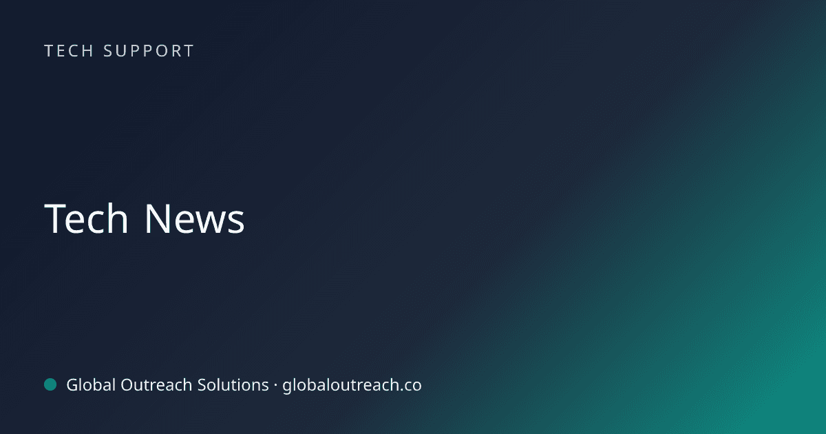 Blog article cover image: "Tech News" in Tech Support