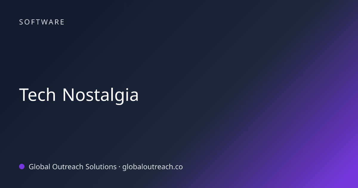 Blog article cover image: "Tech Nostalgia" in Software