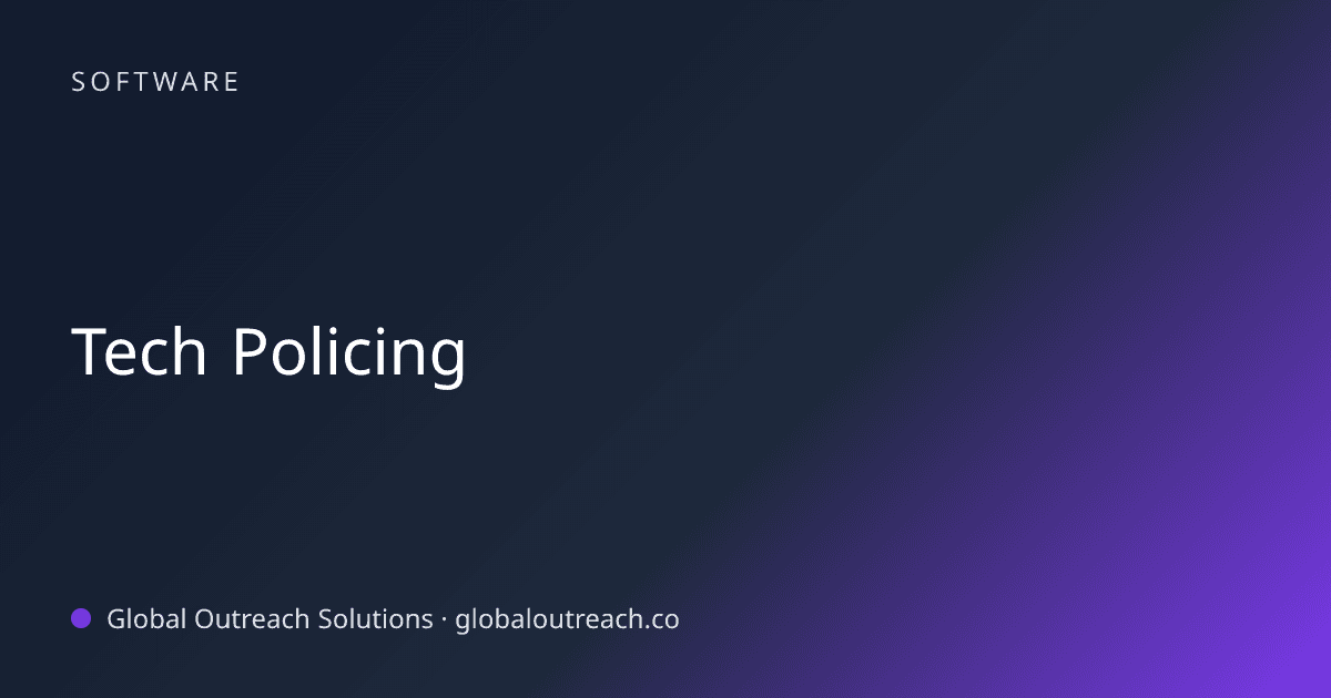 Blog article cover image: "Tech Policing" in Software