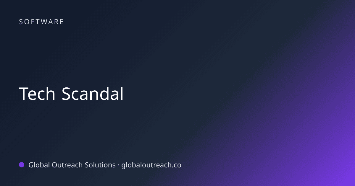 Blog article cover image: "Tech Scandal" in Software