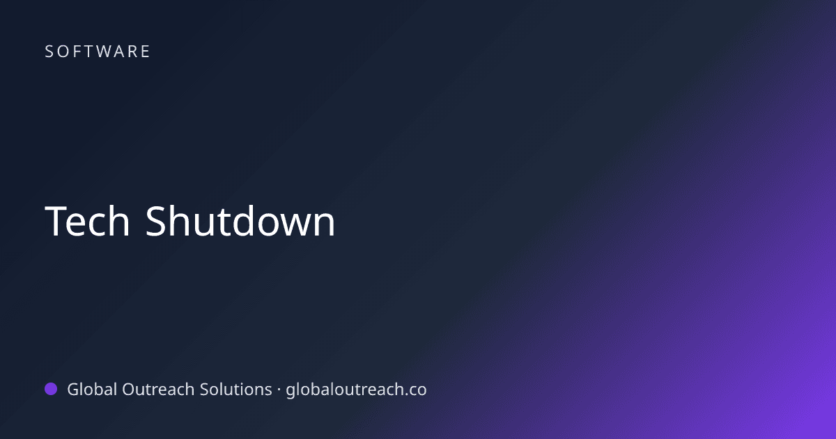 Related article cover image: "Tech Shutdown" (Software)