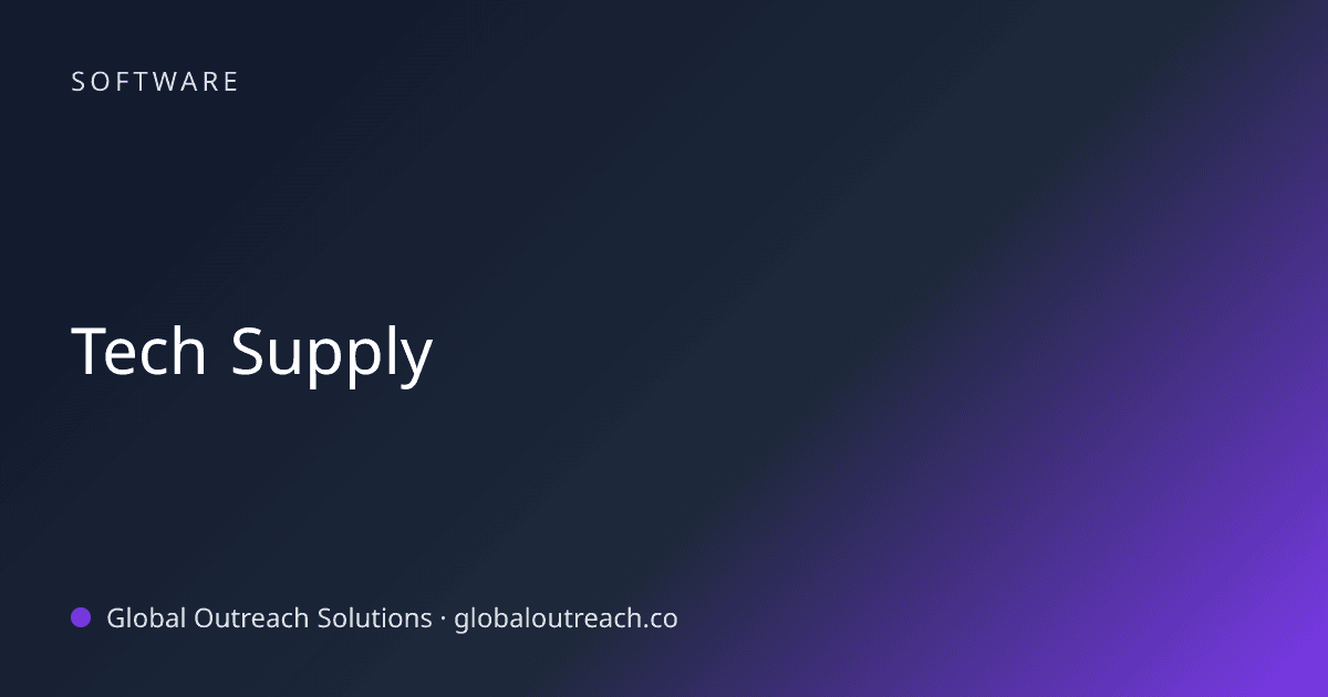 Blog article cover image: "Tech Supply" in Software