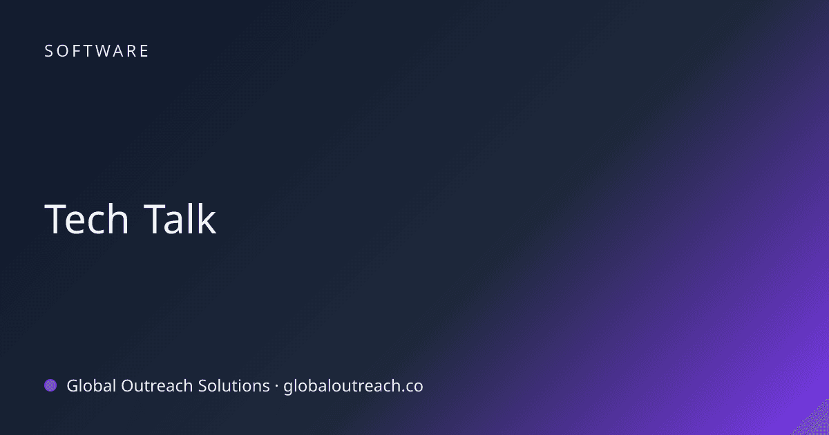 Blog article cover image: "Tech Talk" in Software