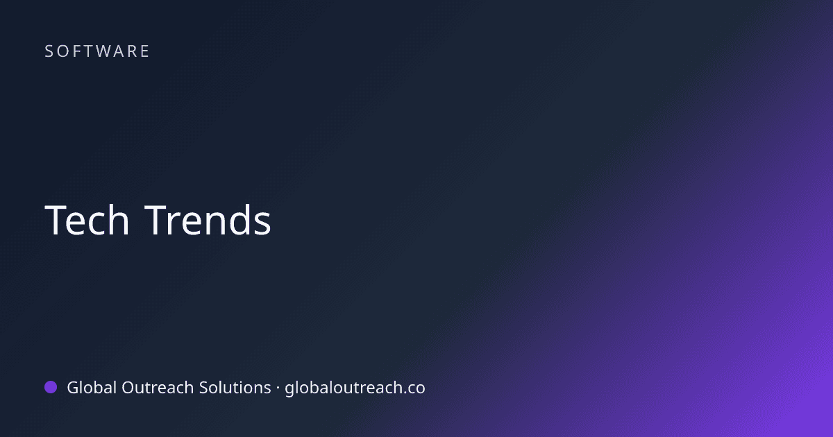 Blog article cover image: "Tech Trends" in Software