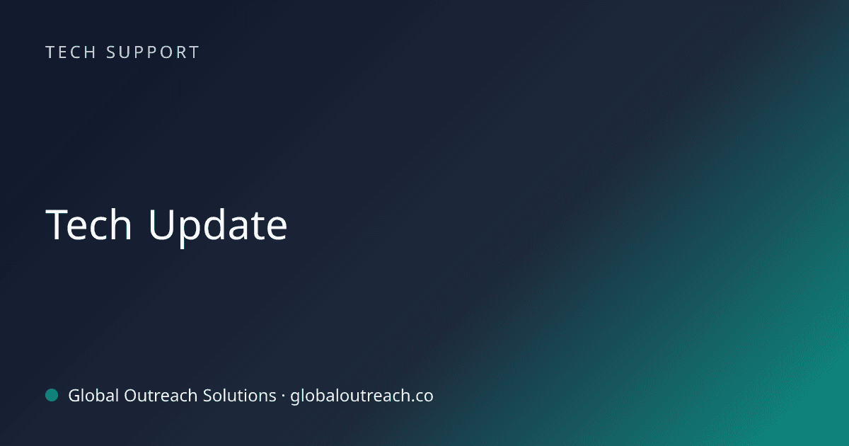 Blog article cover image: "Tech Update" in Tech Support